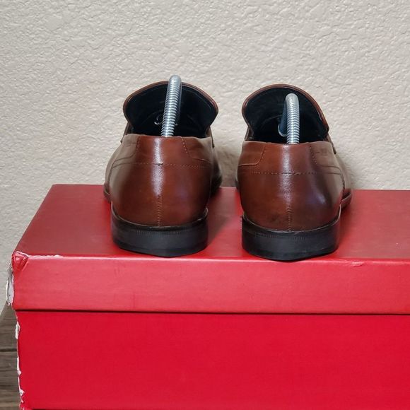Hugo Boss Square Loafer‎ Dark Brown Leather Mens Size 8.5 - Picture 3 of 6